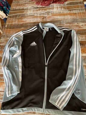 adidas Black and Light Blue Track Jacket